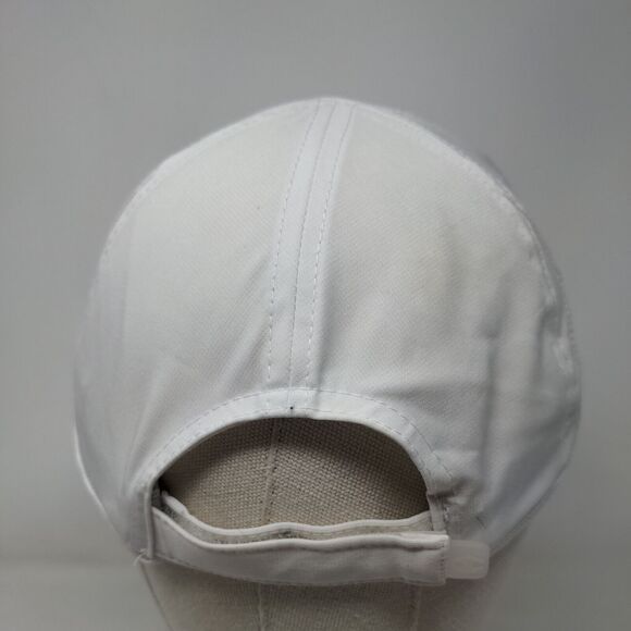Champion Strapback Hat White One Size Adjustable Embroidered Breathable 6 Panel - Picture 5 of 7